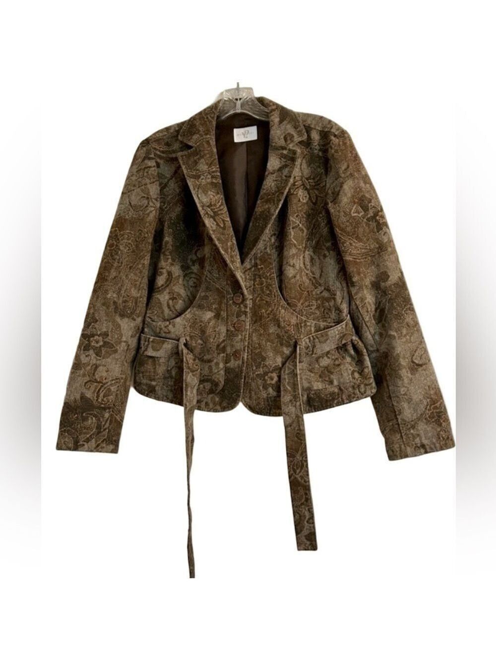 Morrissey Brown Paisley Belted Blazer Women’s Size 12 PR2672